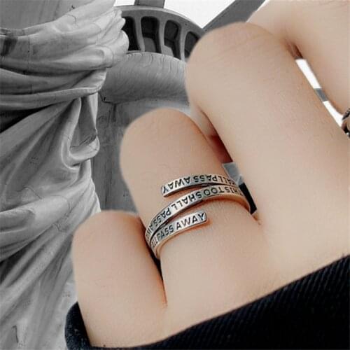 New Jewelry 2020 Motivational Letters Bridal Sets Cocktail Ring Cool Weekly sterling Silver S925 Infinite Ring For Women Female