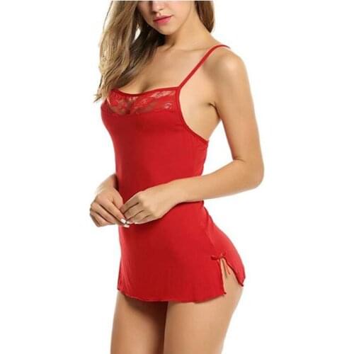 Lingerie Femme Lace Nightgowns Sleeping Dress With Thongs Thin Sleepwear Homewear Sexy Intimates Underwear & Sleepwears