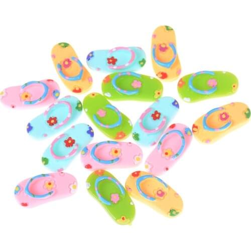 2 Pair 1/12 Dollhouse Miniature Accessories Mini Resin Flip Flop Simulation Furniture Slipper Model Toys For Doll House Decor