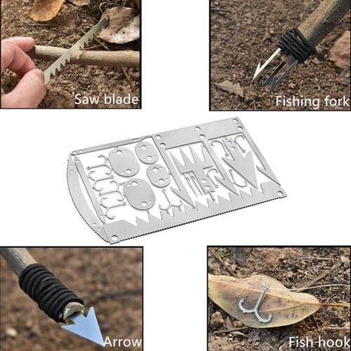 2pcs Fishing Camping Survival Multifunction Card Wilderness Survival Gear Kit Fishing Hunting Camping Hiking Tools