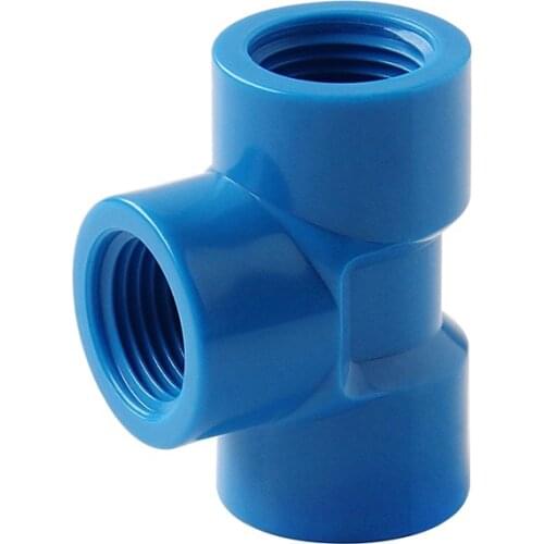 1pc 1/2"3/4"1" PVC Tee Connectors Female Thread PVC Fittings Garden Water Pipe PVC 3Way Adapters