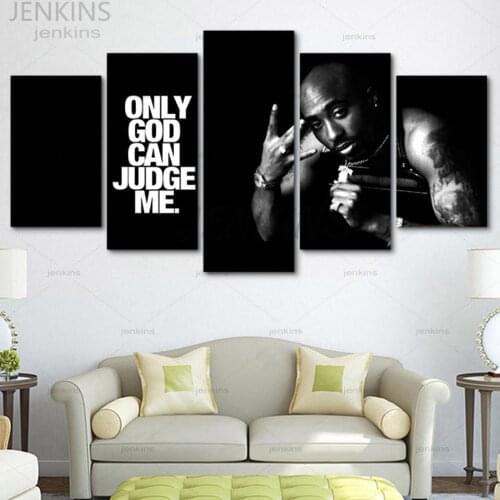 5 Piece Tupac Amaru Shakur Rapper Modern Home Decoration Canvas Art Print Poster Picture Frames Wall Paintings Art Jenkins