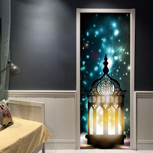 77x200cm Islamic Muslim Mural Art Removable Calligraphy PVC Decal Wall sticker baby kids room door sticker Home Decor