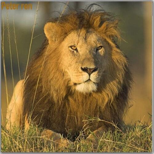 Diamond painting art The lion to drink water Cross Stitch new Diy 3d oil painting resin crafts diamond Embroidery fabric