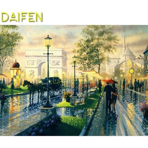 Full Round Diamond painting Cross stitch Full Square Diamond mosaic raining carriage triumphal arch 5D DIY Diamond embroidery