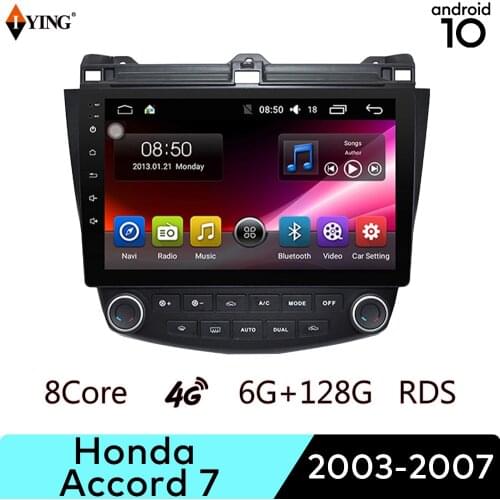 Wireless Carplay For Honda Accord 7 2003-2007 Car Radio Multimedia Video Android Auto Navigation GPS DSP Android 10 QLED Screen