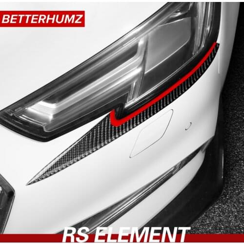 Auto Interior Carbon Fiber Headlight Trim Sticker Lamp Eyebrow Cover Decoration Strips For Audi A4 A5 2017-2022 Accessories
