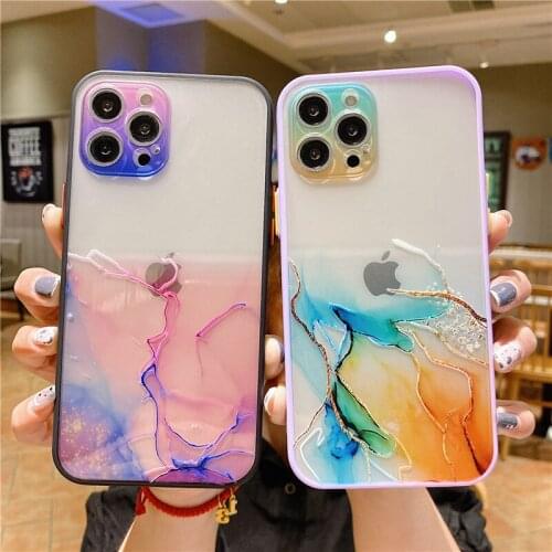 Colorful Art Painting Matte Phone Case For iPhone 12 Pro Max Relief Texture Cover For iphone 11 Sofe Shell 7 8 Plus XS Max XR X