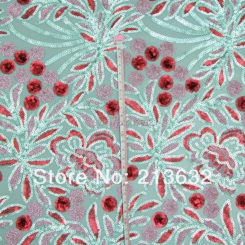 D po78 The new polyester fabric sequins full bead piece embroidered picture textile fabric manufacturers supply