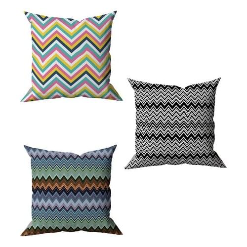 Zigzag Pattern Decorative Triple Pillow decorate Case Set