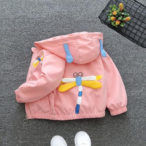 2021 Spring Summer Autumn Girls Boys Cute Cartoon Thin Hooded Jacket Baby Kids Children Coat Two Colors