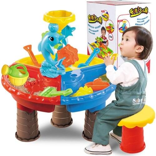 Kids Sand Pit Set Beach Sandpit Table Water Outdoor Garden Play Spade Tool Toy