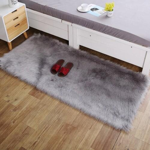 Home White Plush Carpet Faux Wool Carpet Living Room Bedroom Bedside Rug Carpet Mat Shaggy Decoration Rug Tapetes Window