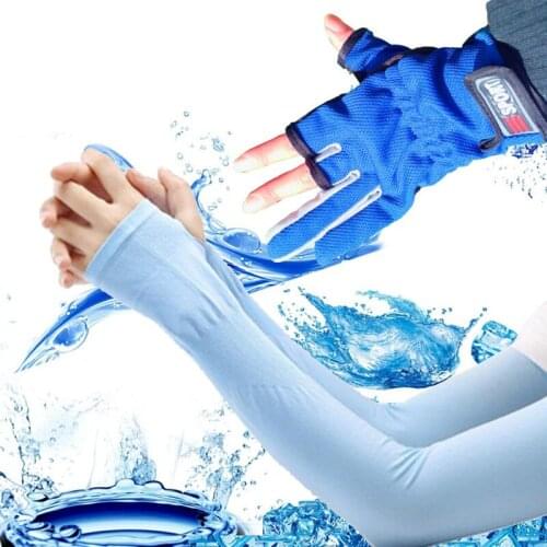 Summer Sunshield Package UV Protection Cool Arm Sleeves Sports Gloves 3 Cut Fingers for Fishing Hunting Riding Cycling Outdoor
