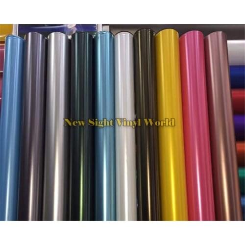 Best Quality 18 Colors Black Rose Gold Yellow Matte Satin Chrome Vinyl Film Wrap Frozen Wrapping Foil Bubble Free Size:1.52*18M