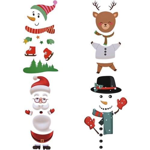 90 * 30cm Fridge Magnet Christmas Decorations Creative Christmas Fridge Magnet Cartoon Elk Magnetic Fridge Sticker