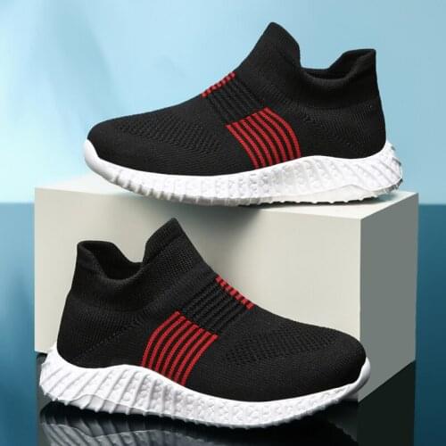 Boys Sneakers Children Breathable Casual Sports Elastici Sock Shoe Boys Girls Comfortable Fly Weave Running Shoes Kids Zapatilla