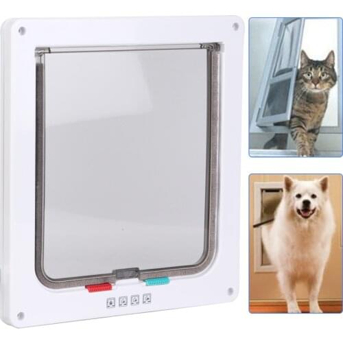ABS Acrylic Pet Screen Door Window Lockable Waterproof Medium Dog Cat Flap Safety Enclosure Dog Fences