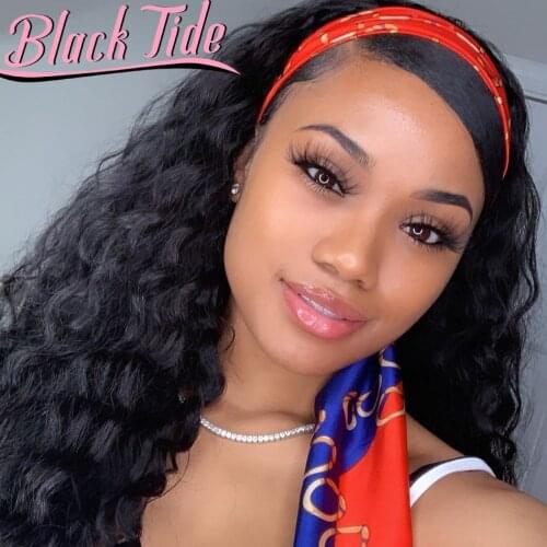 Headband Wig Human Hair Water Wave 150% Remy Brazilian Headband Wigs Head Band Wig Human Hair Water Wave Wig Headbands For Women