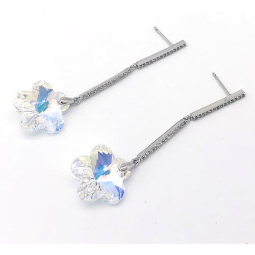 11.11 Sale Small Dangle Earrings made with Austrian Crystal for Girls Party New Women Long Chain Earings Wedding Jewellery Gift