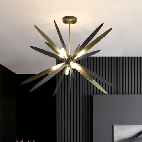 Modern Fashion Nordic Black LED Chandelier Lighting Creative Art Dragonfly Designer Villa Living Dining Room Bedroom Droplight