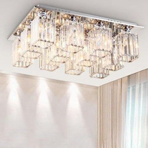 Modern simple living room ceiling lamp rectangular bedroom crystal ceiling lamp creative dining room lamp 3 aisle lamps