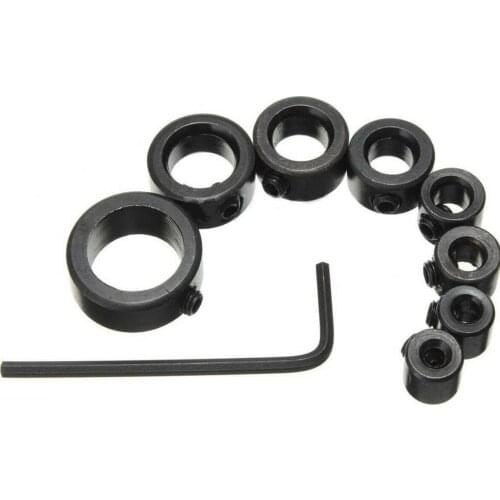 3~16mm Drill Depth Stop Collars Ring Dowel Shaft Chuck + Hex Wrench Woodworking