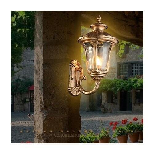 Retro LED Wall lamp Outdoor Wall Sconce Lighting Waterproof Garden Wall Light Fixtures Aluminum Glass Antique Porch Lights