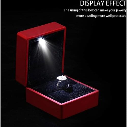 LED Ring Box Creative Illuminated Ring Box for Marriage Proposal Ring Box with LED Interior Lighting for Engagement Wedding