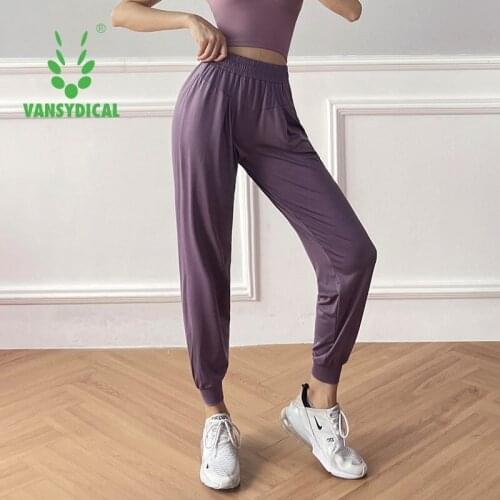Vansydical Loose Sports Pants Quick Dry Breathable Running Jogging Trousers Womens High Waist Yoga Gym Training Sweatpants