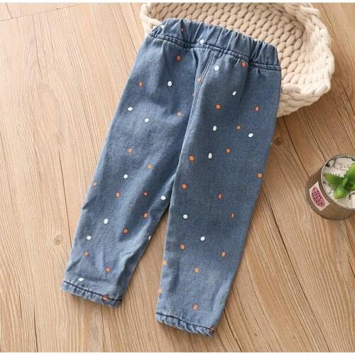 2020 Spring and Autumn New Baby Girl Jeans Childrens Paint Spot Graffiti Fashion Denim Pants Kids Cowboy Casual Pants Jeans