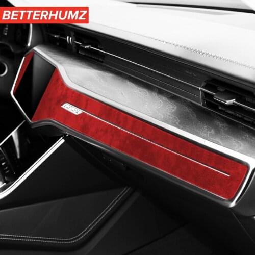 BETTERHUMZ Alcantara Suede Interior Trim Sticker For Audi A6 A7 2019-2021 Car Center Console Dashboard Cover Panel Accessories