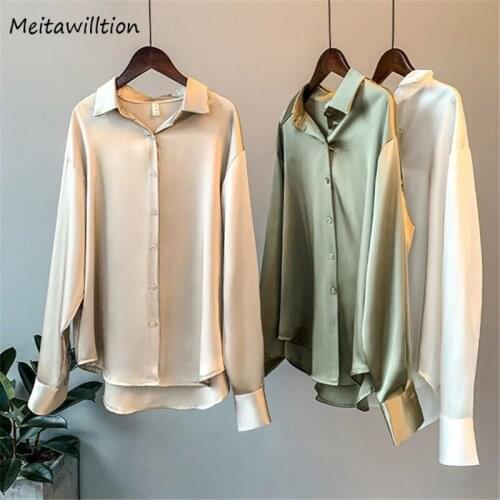 2021 Autumn Women White Blouse Shirt Casual Long Sleeve Turn Down Collar Tops Elegant Korean Loose Office Blouses