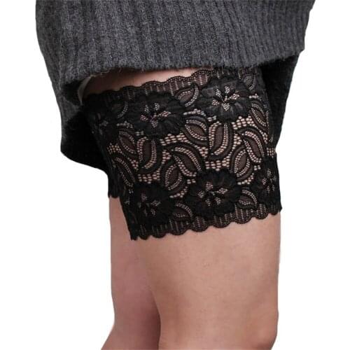 Womens Sexy Lace Thigh Bands Elastic Non Slip Silcone Women Lace Leg Bands Summer Inner Thigh Anti Chafing Thigh Band