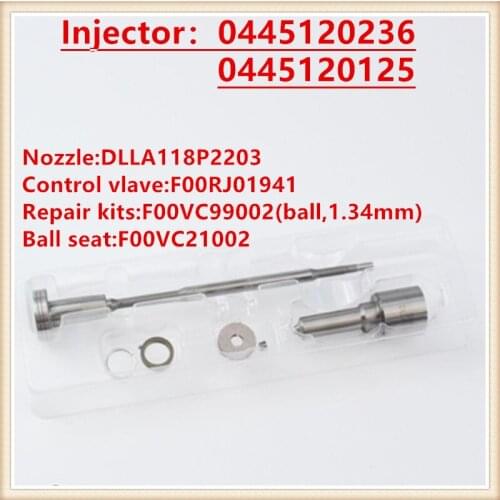 0445120236 (3965721) 0445120125 4940170RX 5263308NX injector repair diesel pumps kits DLLA118P2203 F00RJ01941 F 00R J01 941