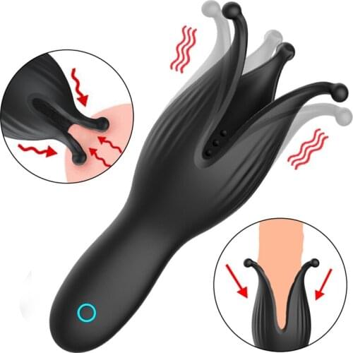 10 Modes Penis Delay Trainer Male Masturbator Vibrator Automatic Oral Climax Sex Glans Stimulate Massager Sex Toys for Men Adult