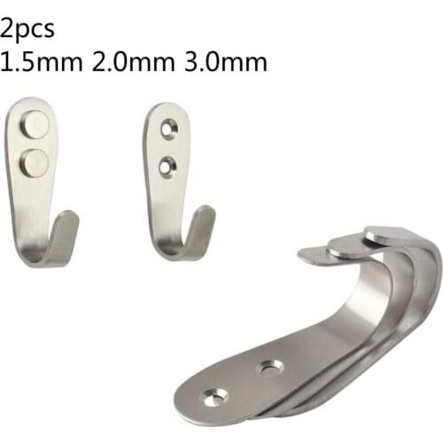2pcs 3 Sizes Stainless Steel Door Hooks Hanging Hanger Holder For Hanging Coat Cloth Bathroom Food In Kitchen