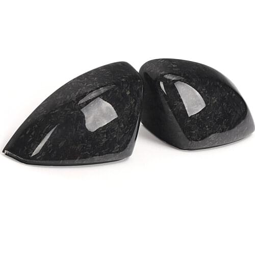 2x Forged Carbon Fiber Mirror Cover 1:1 Replacement for Audi A3 / S3 8V 2014-2018 Car Mirror Caps Without Rear View Lane Assist