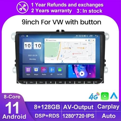 9" Android 10.0 Car GPS Navigation for VW Volkswagen SKODA GOLF 5 Golf 6 POLO PASSAT B5 B6 DVD Player full touch BT Carplay DSP