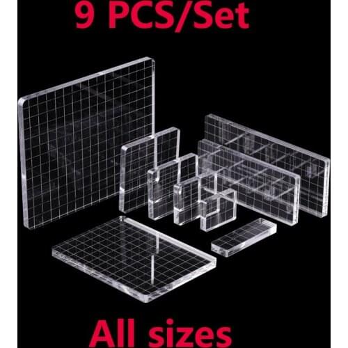 9 Pcs/Lot Clear Acrylic Stamp Block for DIY Crafts Makings Scrapbooking Handmakes Card Decorate 9 Styles