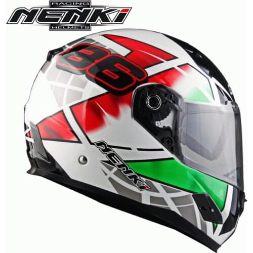Free shipping 1pcs NENKI Full Face Dual Visor Motorcycle Street Bike Helmet DOT Motocross Racing Motorcycle Helmet