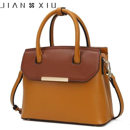 JIANXIU Brand Top-handle Handbag Women Messenger Bags Split Leather Shoulder Crossbody Bag 2020 Fashion Mixed Colors Purse Tote