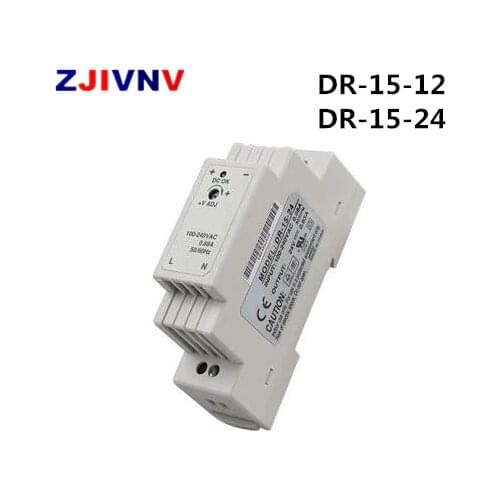 DR-15-12 /24V CE RoHS Certificated 15W Din Rail Switching Power Supply For Industry dr-15w 12v