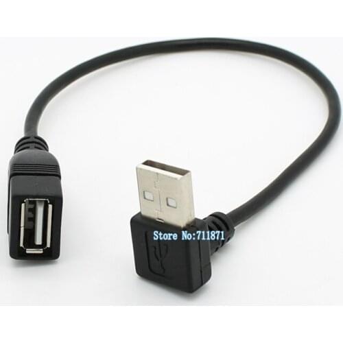 Short Male to Female USB2.0 Cable 90 degree Curved upward Male Female USB Line USB Extension cord USB onnect network card U disk