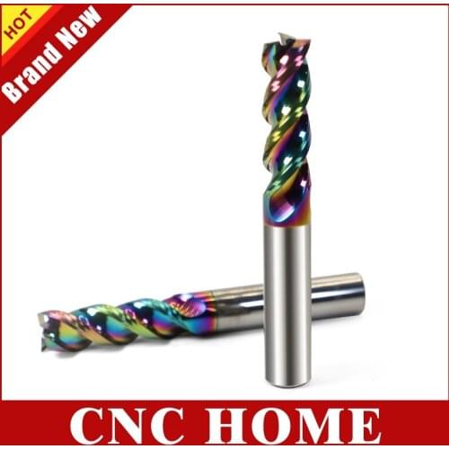 1pc HRC70 3 flutes colorful end mill aluminium 1mm to 20mm CNC Router Bits Tungsten Steel Carbide End Mill AL Endmills