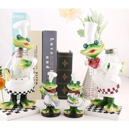 Resin Creative Home Decoration 4 Seasoned Frog Chefs Bedroom Home Decor Cake Shop Ornaments