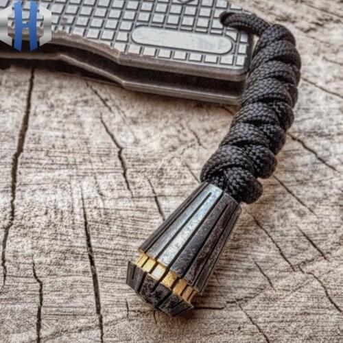 Mechanical Knife Beads DIY Umbrella Rope Outdoor EDC Key Flashlight Pendant DIY Paracord Beads Stainless Steel