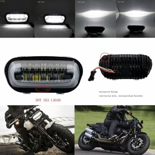 Motorcycle Headlight Assembly Hi/low Beam Position Light LED Headlights for Softail Fat Bob 2018 2019