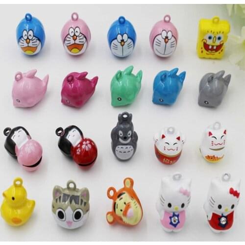 Pet cartoon pet dog pet products copper bell collar key chain accessories dog and cat bells 50pcs