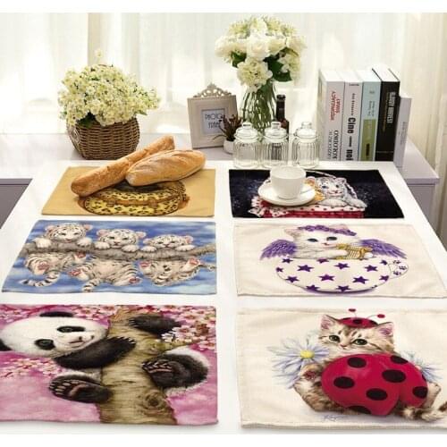 Cartoon cute cat kitchen decoration accessories dinning table decoration kitchen accessories table placemats modern home decor